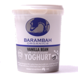 Photo of Barambah Organics Yoghurt Vanilla Cinnamon 500g