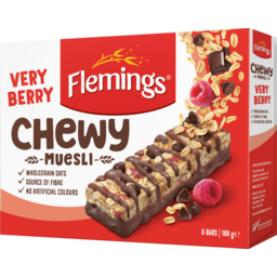 Photo of Flemings Chewy Muesli Bar Very Berry 6 Pack
