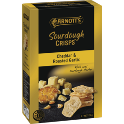 Photo of Arnott's Sourdough Crisps Cheddar & Roasted Garlic 150gm
