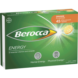 Photo of Berocca Energy Vitamin B & C Orange Flavour Effervescent Tablets 45 Pack