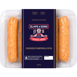 Photo of Slape & Sons Chicken Sausages Pumpkin & Feta 480gm