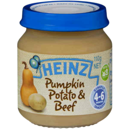 Photo of Heinz® Pumpkin & Potato + Beef Baby Food Jar 4+ Months 110g 110g
