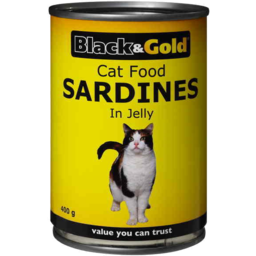 Photo of Black & Gold Cat Food Sardines In Jelly 400g