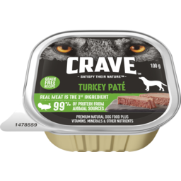 Photo of Crave Grain Free Wet Dog Food Turkey Pate Tray