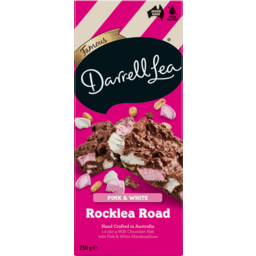 Photo of Darrell Lea Milk Chocolate Rocklea Road Slab With Pink & White Marshmallows 250g