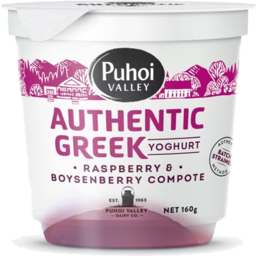 Photo of Puhoi Valley Authentic Greek Yoghurt Raspberry & Boysenberry 160g