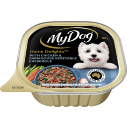 Photo of My Dog Home Delights Wet Dog Food With Chicken & Farmhouse Vegetable Casserole 100g Tray