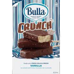 Photo of Bulla Ice Cream Bar Chocolate Vanilla 8pk