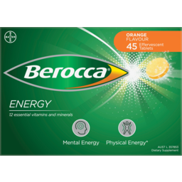 Photo of Berocca Energy Orange Flavour Effervescent Tablets 45 Pack