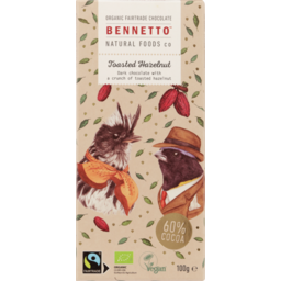 Photo of Bennetto Dark Chocolate Hazelnut 60% Cocoa 100g