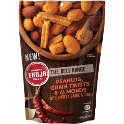 Photo of Majans Bhuja Snacks The Deli Range Peanuts, Grain Twists & Almonds With Sauteed Garlic & Chilli