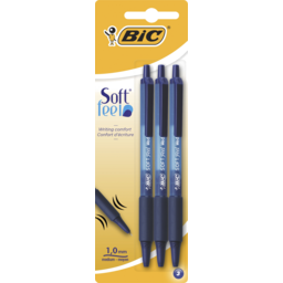 Photo of Bic Softfeel Retractable Ballpoint Pen Blue 3pk