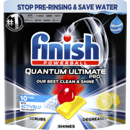 Photo of Finish Quantum Ultimate Pro Dishwashing Tablets Lemon Sparkle 10 Pack 