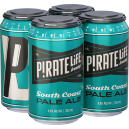 Photo of Pirate Life Brewing South Coast Pale Ale 4 X 355ml Cans 4.0x355ml