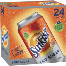 Photo of Soft Drinks, Sunkist Zero Sugar 24 x 375 ml