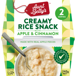Photo of Aunt Betty's Creamy Rice Snack With Apple & Cinnamon 2 Serves 240g