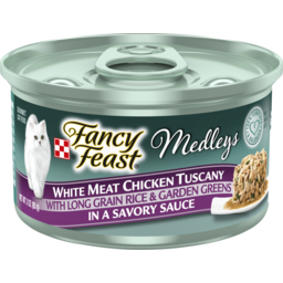 Photo of Fancy Feast Medleys Gourmet Cat Food White Meat Chicken Tuscany In A Savory Sauce 85g