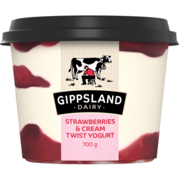 Photo of Gippsland Dairy Strawberries & Cream Twist Yogurt 700g
