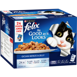 Photo of Purina Felix Adult As Good As It Looks™ Ocean Menus In Jelly Wet Cat Food 24x85g 24.0x85g