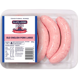 Photo of Slape & Sons Traditional Range Old English Pork Large Sausages 480g