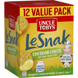 Photo of Uncle Tobys Le Snak Value Pack 12 Cheddar Cheese Dip With Crispbread