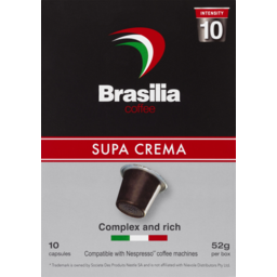 Photo of Brasilia Supa Crema Coffee Capsules 10 Pack