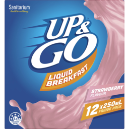 Photo of Sanitarium Up & Go Strawberry Flavour Liquid Breakfast 12x250ml