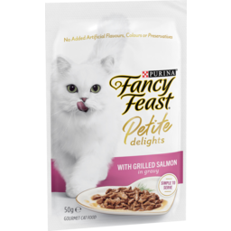 Photo of Purina Fancy Feast Petite Delights With Grilled Salmon In Gravy Cat Food Pouch 50g