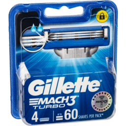 Photo of Gillette Mach3 Turbo Men’S Razor Blade Refills – 4 Cartridges