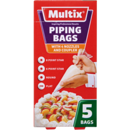 Photo of Multix Piping Bags 5 Bags 4 Nozzles 5 Pack