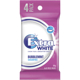 Photo of Wrigley's Extra White Bubblemint 10pc 4 Multipack 56g