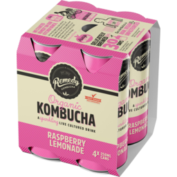 Photo of Remedy Kombucha Raspberry Lemonade Organic Sparkling Live Cultured Drink