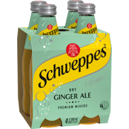 Photo of Schweppes Dry Ginger Ale Bottles 4x300ml