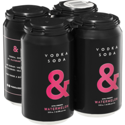 Photo of Vodka & Soda Blk Watermelon Cans 4 Pack