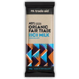 Photo of Trade Aid Chocolate Organic 40% Rich Milk 100g