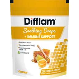 Photo of Difflam Honey & Lemon Immune Support Soothing Drops 20 Pack