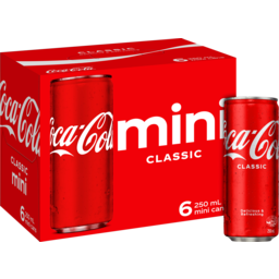 Photo of Coca-Cola Classic Soft Drink Multipack Mini Cans 6x250ml 