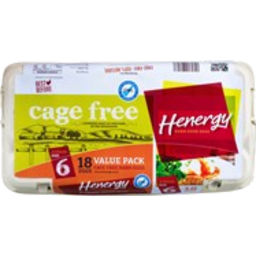 Photo of Henergy Eggs Cage Free Barn Grade 7 18 Pack
