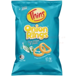 Photo of Thins Onion Rings Sour Cream And Chives 85gm