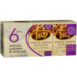 Photo of Lucky Snack Pack Almonds Cashews Walnuts 6gm