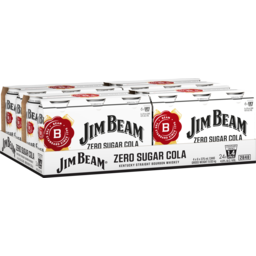 Photo of Jim Beam White & Zero Sugar Cola Can 24 Pack 375ml