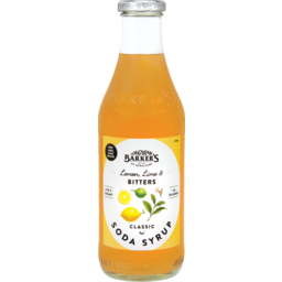 Photo of Barkers Fruit Syrup Lemon Lime & Bitters 710ml