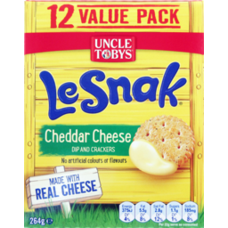 Photo of Uncle Tobys Le Snak Cheddar Cheese Dip And Crackers 12 Pack