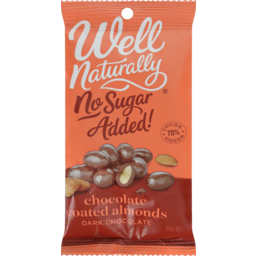 Photo of Well Naturally No Sugar Added Dark Chocolate Coated Almonds