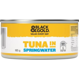 Photo of Black & Gold Tuna Chunks in Springwater 185g
