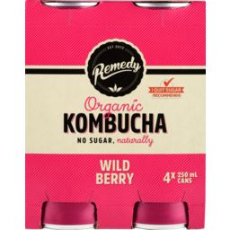 Photo of Remedy Kombucha Wildberry 250m 4pk