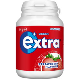 Photo of Extra Strawberry Chewing Gum Sugar Free Bottle 46 Piece