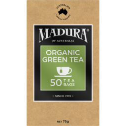 Photo of Madura Organic Green Tea Tea Bags 50 Pack 75g