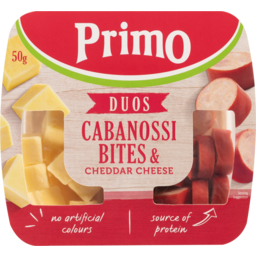 Photo of Primo Duos Cabanossi Bites & Cheddar Cheese 50g