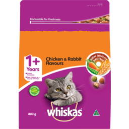 Photo of Whiskas 1+ Years Chicken & Rabbit Flavours Dry Cat Food 800g